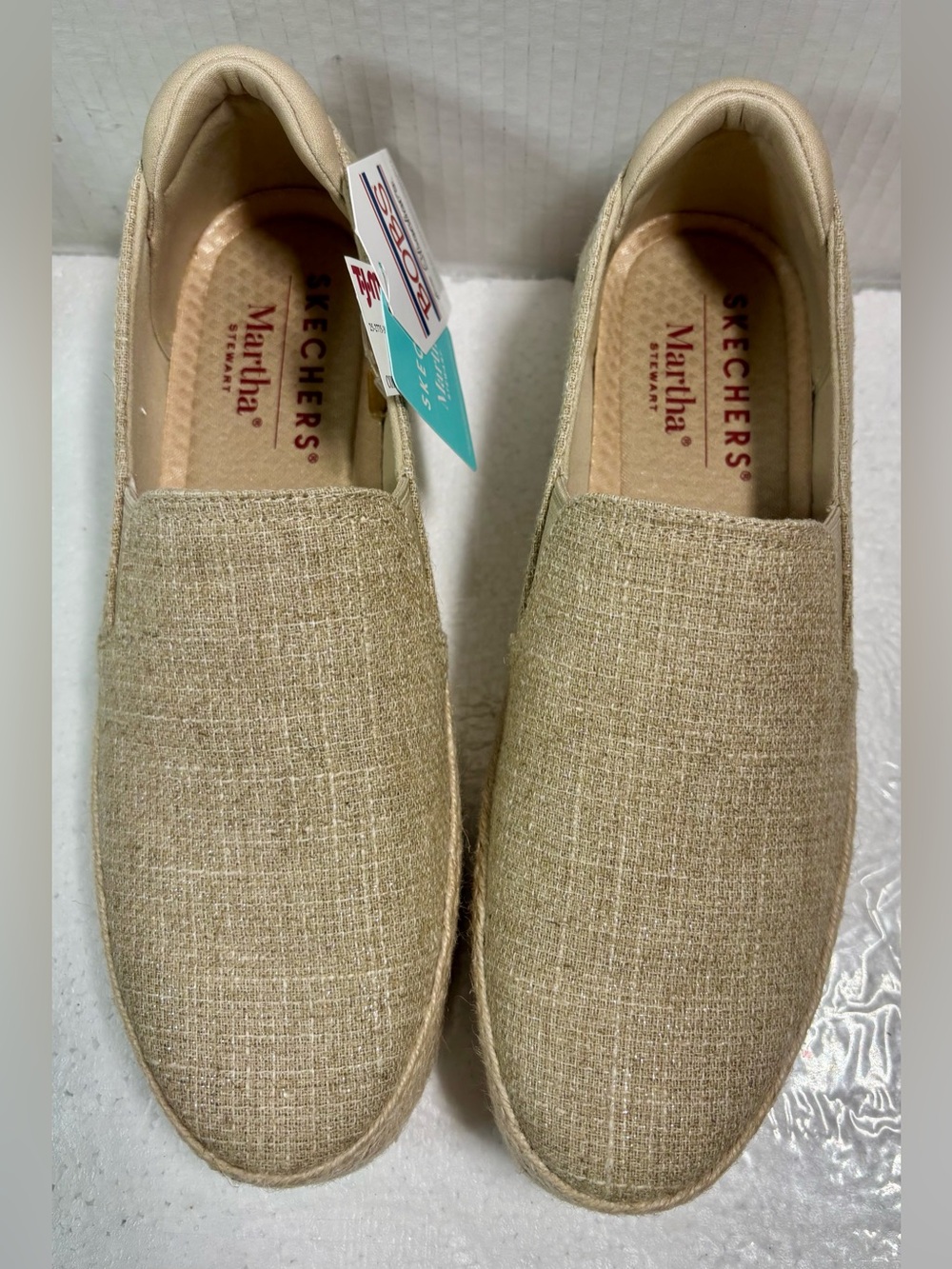 NWT Skechers Martha Stewart’s BOBS Sesame Platform Espadrille Loafers in Light
